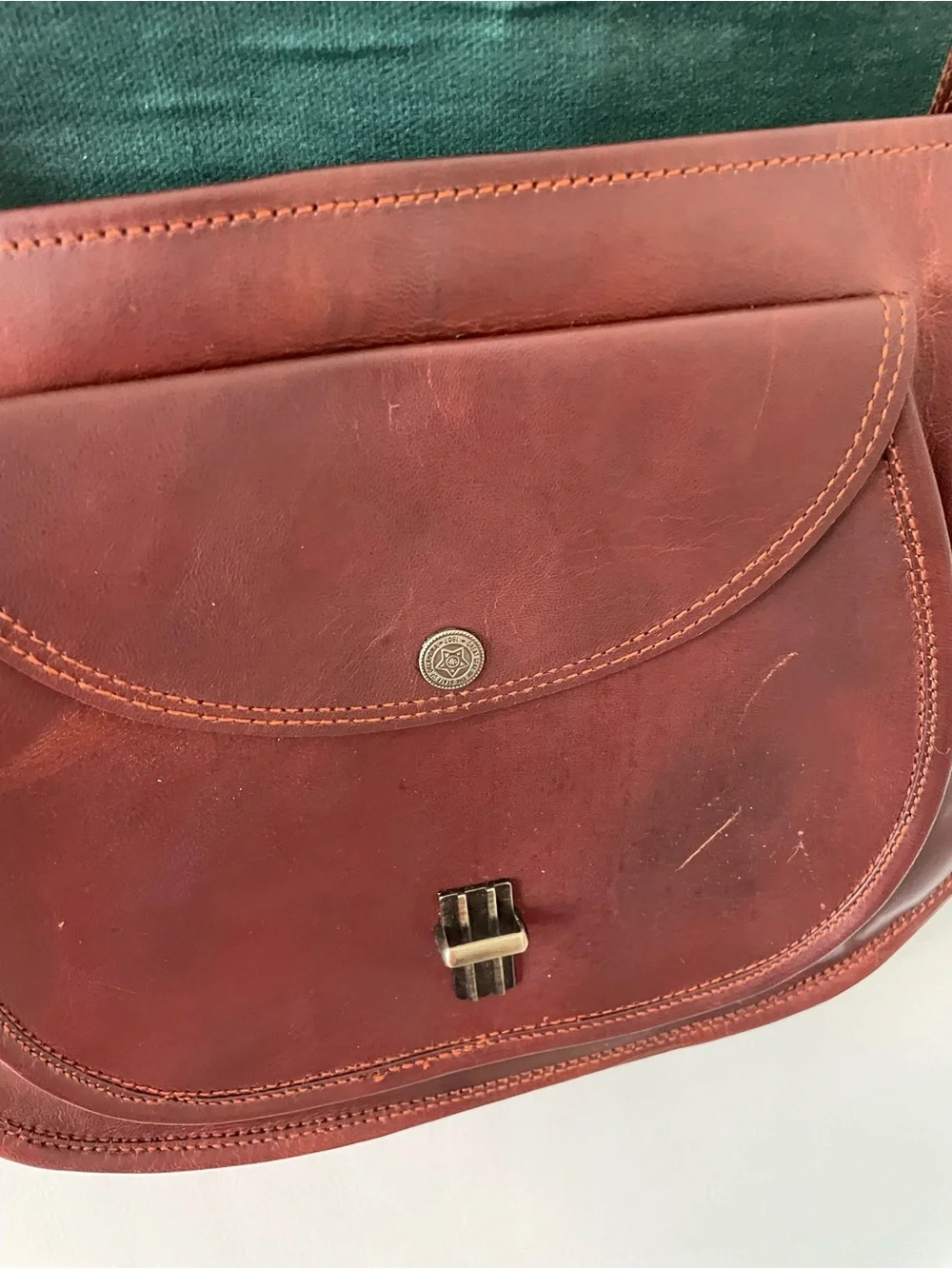 Classic Brown Leather Saddle Crossbody Bag